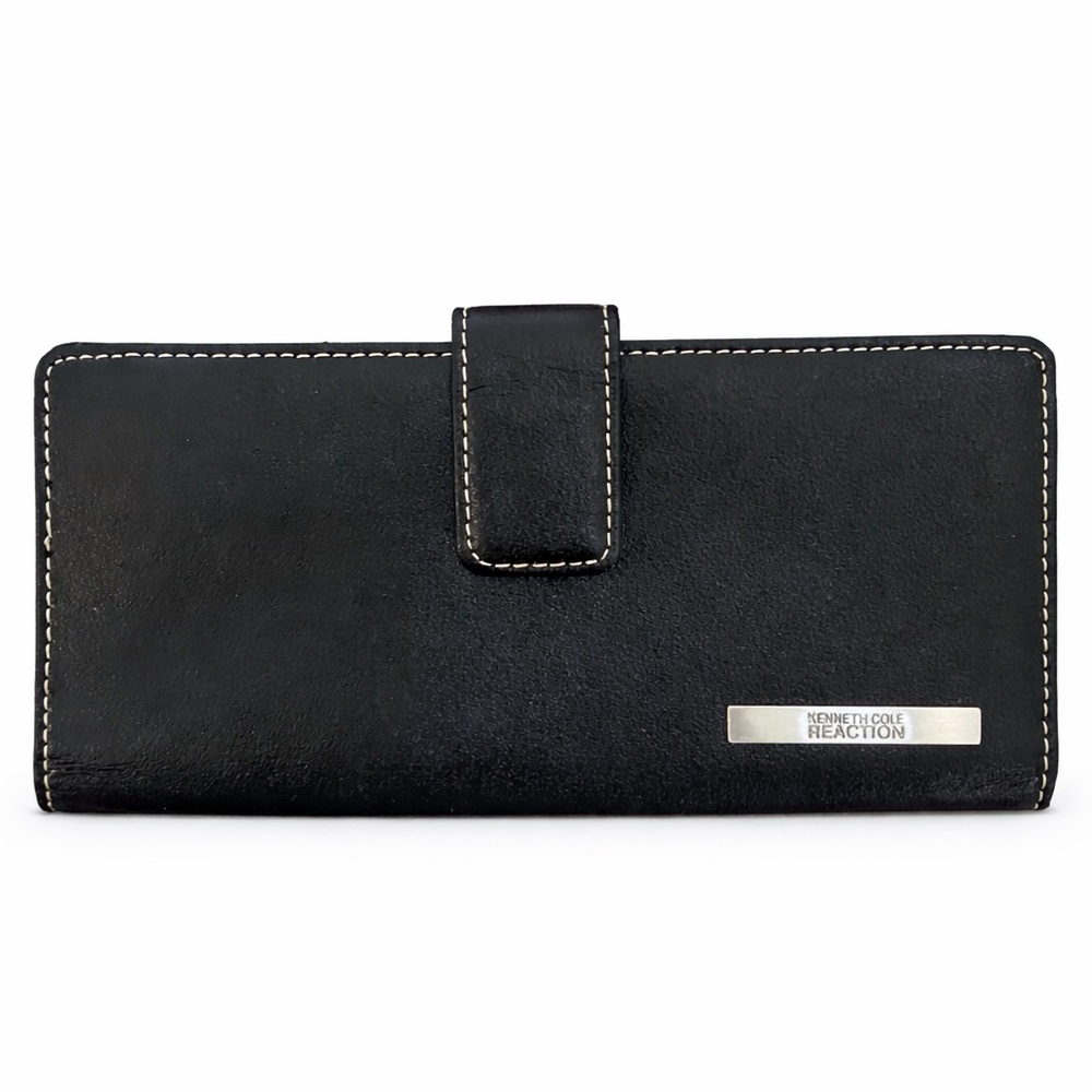 Kenneth Cole Reaction Wallet‎ Black Organizer Checkbook Style